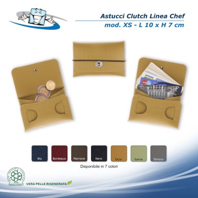Linea Chef - Astucci Clutch in vera pelle rigenerata formato XS