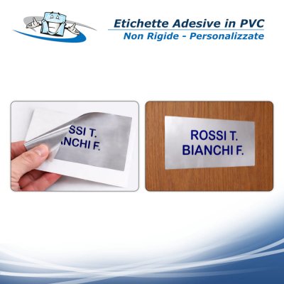 Etichette adesive personalizzate rettangolari in PVC per porte o pareti lisce