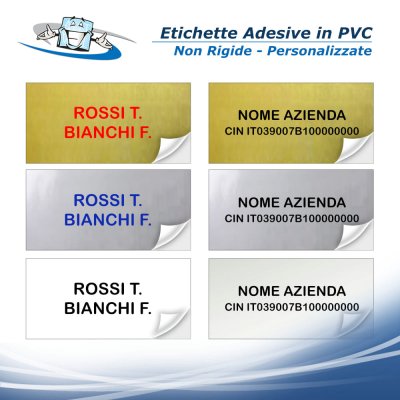 Etichette adesive personalizzate rettangolari in PVC per porte o pareti lisce