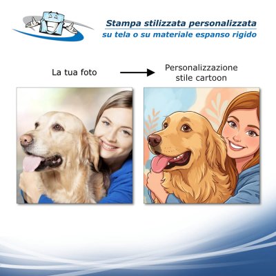 Stampa stile cartoon personalizzata su tela o su materiale espanso rigido