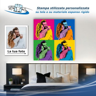 Stampa stilizzata personalizzata su tela o su materiale espanso rigido