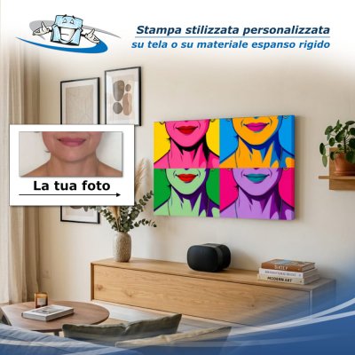 Stampa stilizzata personalizzata su tela o su materiale espanso rigido