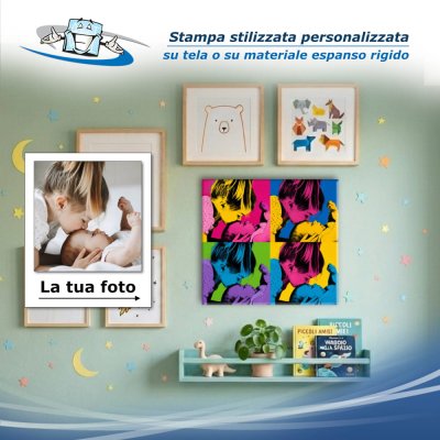Stampa stilizzata personalizzata su tela o su materiale espanso rigido