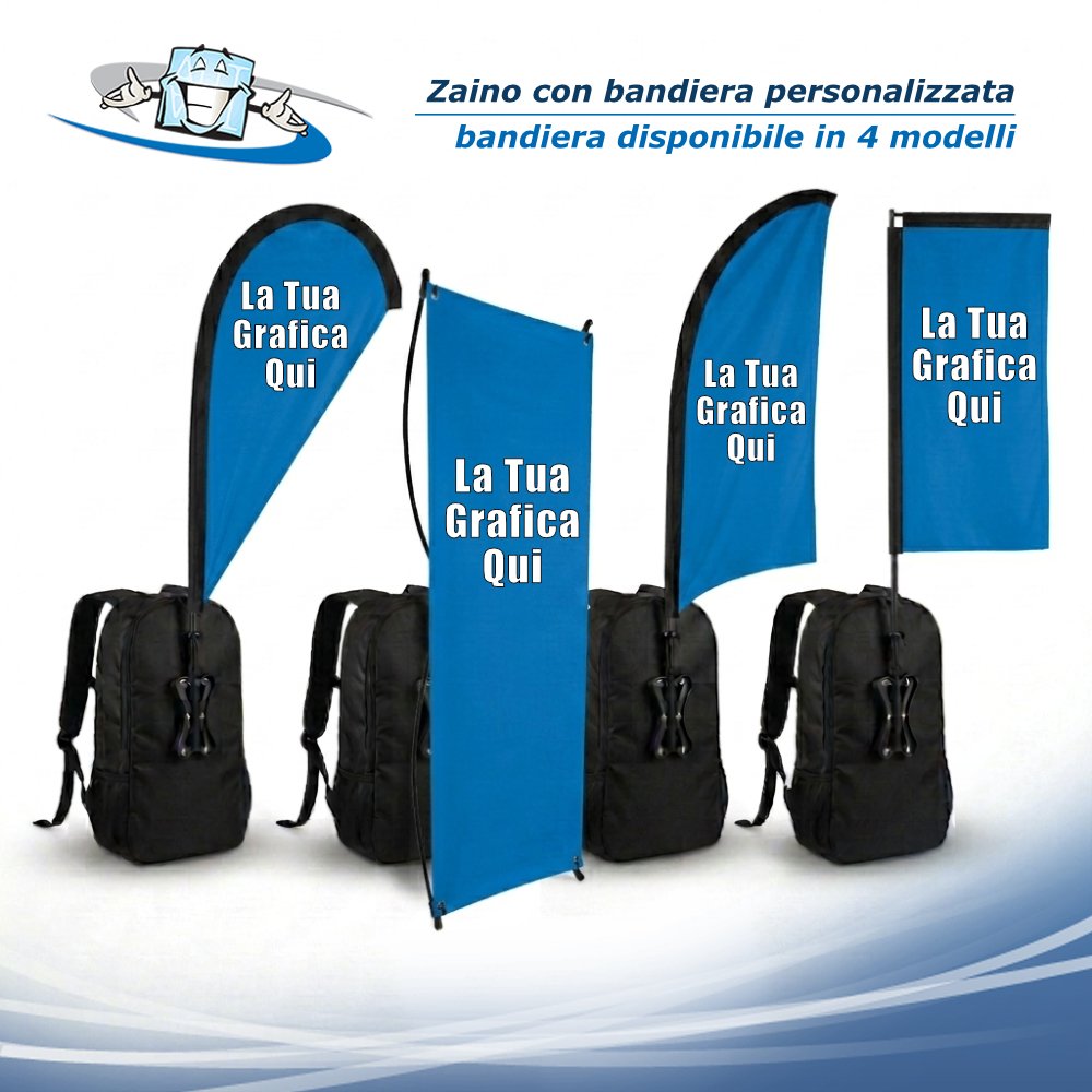 Street Flag - Zaino con bandiera personalizzata