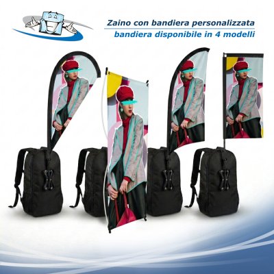 Street Flag - Zaino con bandiera personalizzata