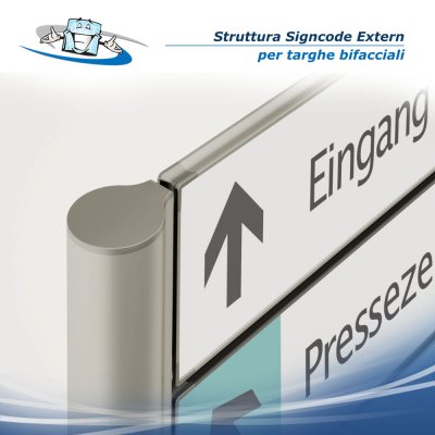 Signcode Extern - Sistema di segnaletica bifacciale per esterno