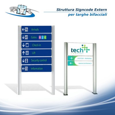 Signcode Extern - Sistema di segnaletica bifacciale per esterno