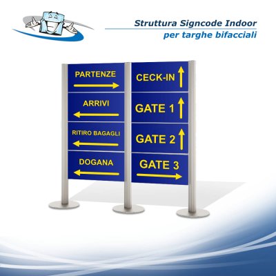 Signcode Extern (Indoor) - Sistema di segnaletica bifacciale per interno