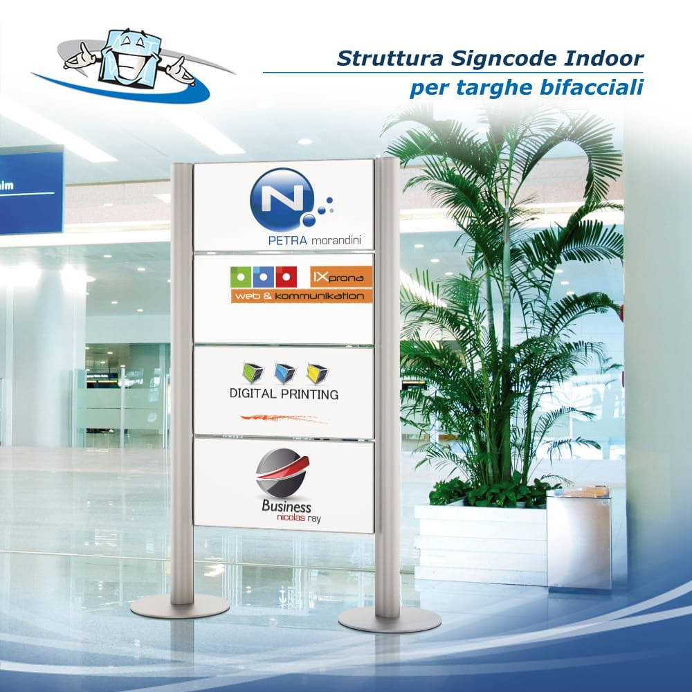 Signcode Extern (Indoor) - Sistema di segnaletica bifacciale per interno