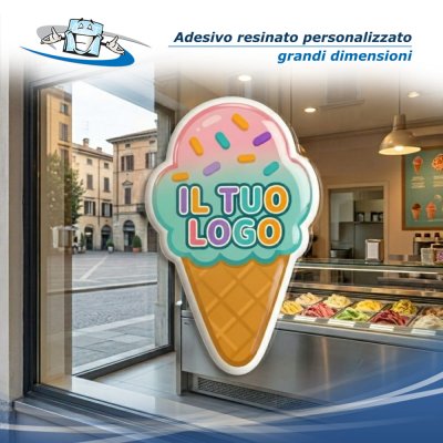 Adesivo resinato personalizzato di grandi dimensioni su base colorata o metallizzata