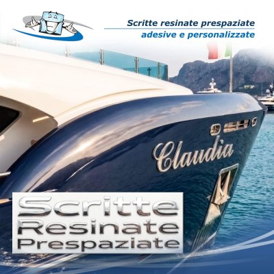 Scritte resinate prespaziate adesive personalizzate grandi dimensioni