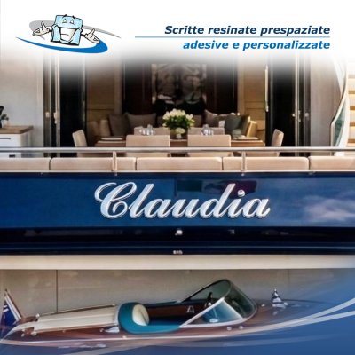 Scritte resinate prespaziate adesive personalizzate grandi dimensioni