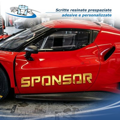 Scritte resinate prespaziate adesive personalizzate grandi dimensioni