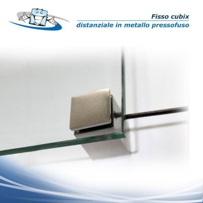 Fisso cubix - Distanziale a cubo in metallo pressofuso con sistema antifurto