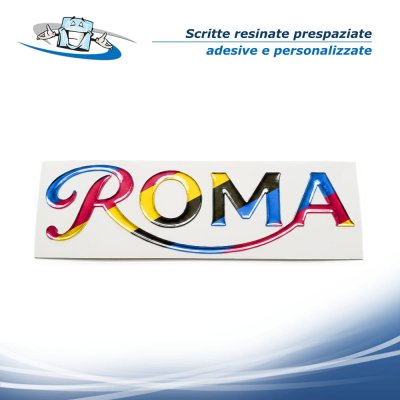 Scritte resinate prespaziate adesive personalizzate grandi dimensioni