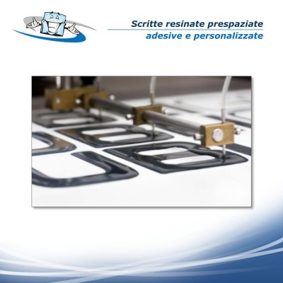 Scritte resinate prespaziate adesive personalizzate grandi dimensioni