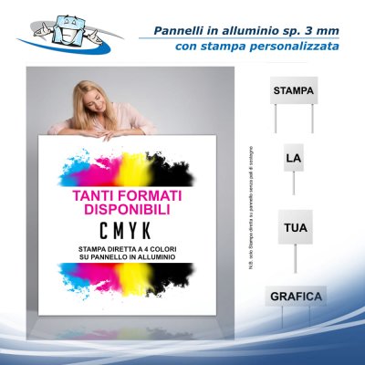 Stampa personalizzata su pannelli in alluminio in vari formati personalizzabili