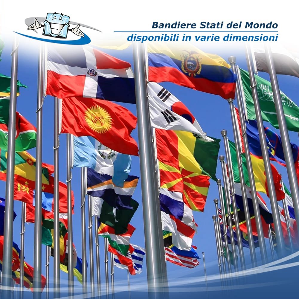 Bandiere Stati del Mondo in tessuto nautico 110 g/mq in varie dimensioni