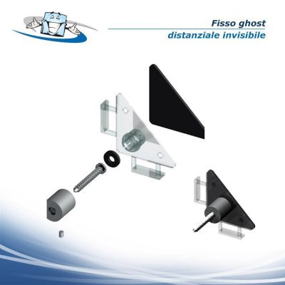 Fisso ghost - Distanziale invisibile per targhe e pannelli senza fori