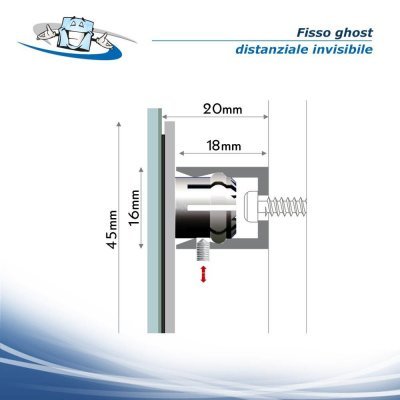 Fisso ghost - Distanziale invisibile per targhe e pannelli senza fori