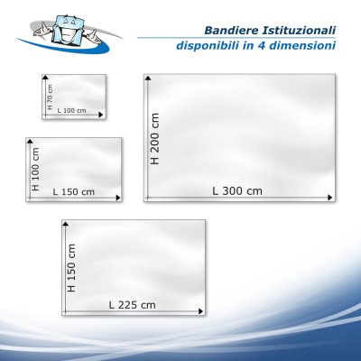 Bandiere Istituzionali in tessuto nautico 110 g/mq in 4 dimensioni