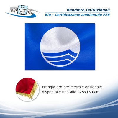Bandiera Blu certificazione ambientale FEE in tessuto nautico 110 g/mq in 4 dimensioni