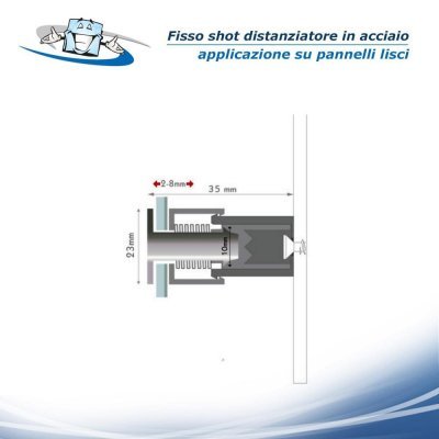 Fisso Shot - Distanziatore in acciaio a pressione per pannelli