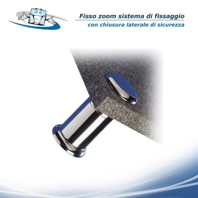 Fisso zoom - Sistema di fissaggio a brugola in ottone su pareti irregolari o inclinate per pannelli in diverse finiture