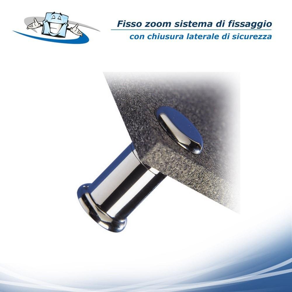 Fisso zoom - Sistema di fissaggio a brugola in ottone su pareti irregolari o inclinate per pannelli in diverse finiture