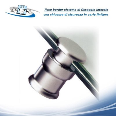 Fisso Border - Sistema di fissaggio a brugola laterale con chiusura di sicurezza per targhe senza fori in diverse finiture
