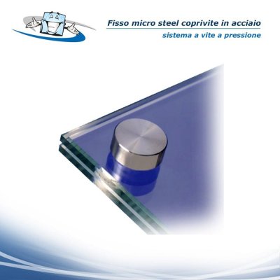 Fisso micro steel - Coprivite in acciaio con anellino in ottone