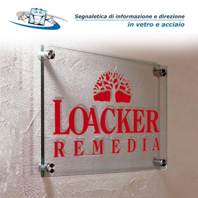 Set infoglass & steel - Set completo per segnaletica di informazione e direzione in vetro e in acciaio in vari formati