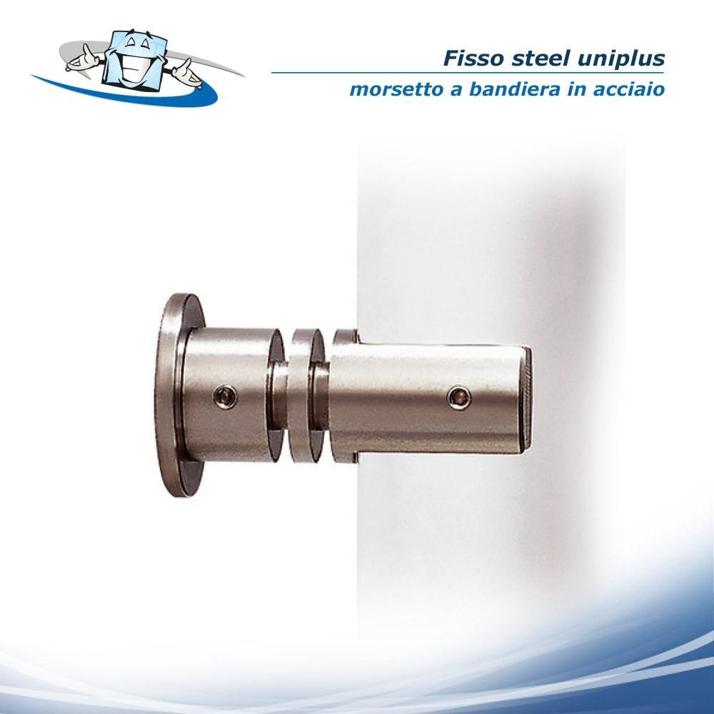 Fisso steel uniplus - Morsetto a bandiera in acciaio per parete o soffitto