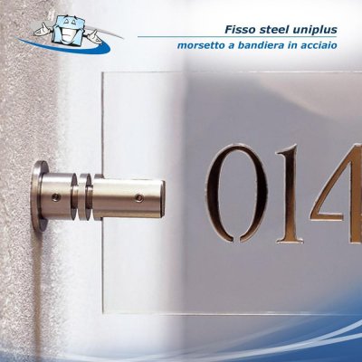 Fisso steel uniplus - Morsetto a bandiera in acciaio per parete o soffitto