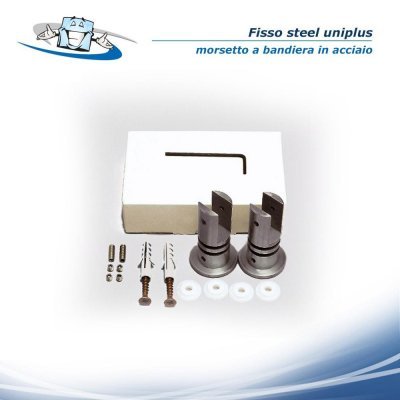 Fisso steel uniplus - Morsetto a bandiera in acciaio per parete o soffitto