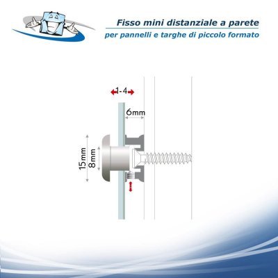 Fisso mini - Sistema a brugola  per piccoli formati in varie finiture