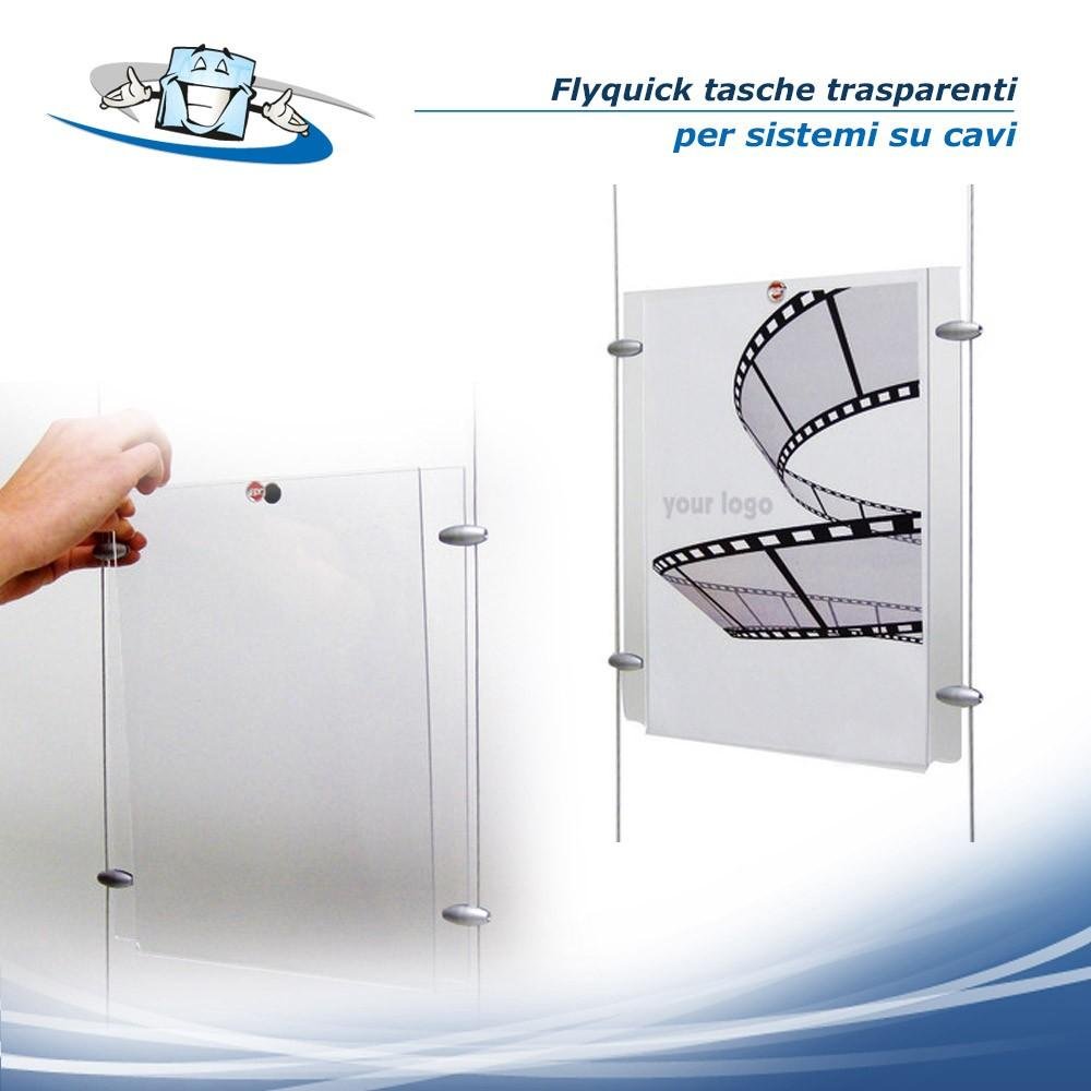 Flyquick tasche trasparenti multiuso per sistemi su cavi in vari formati