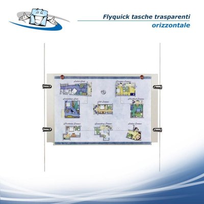 Flyquick tasche trasparenti multiuso per sistemi su cavi in vari formati