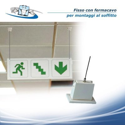 Fisso con - Fermacavo per montaggi a soffitto