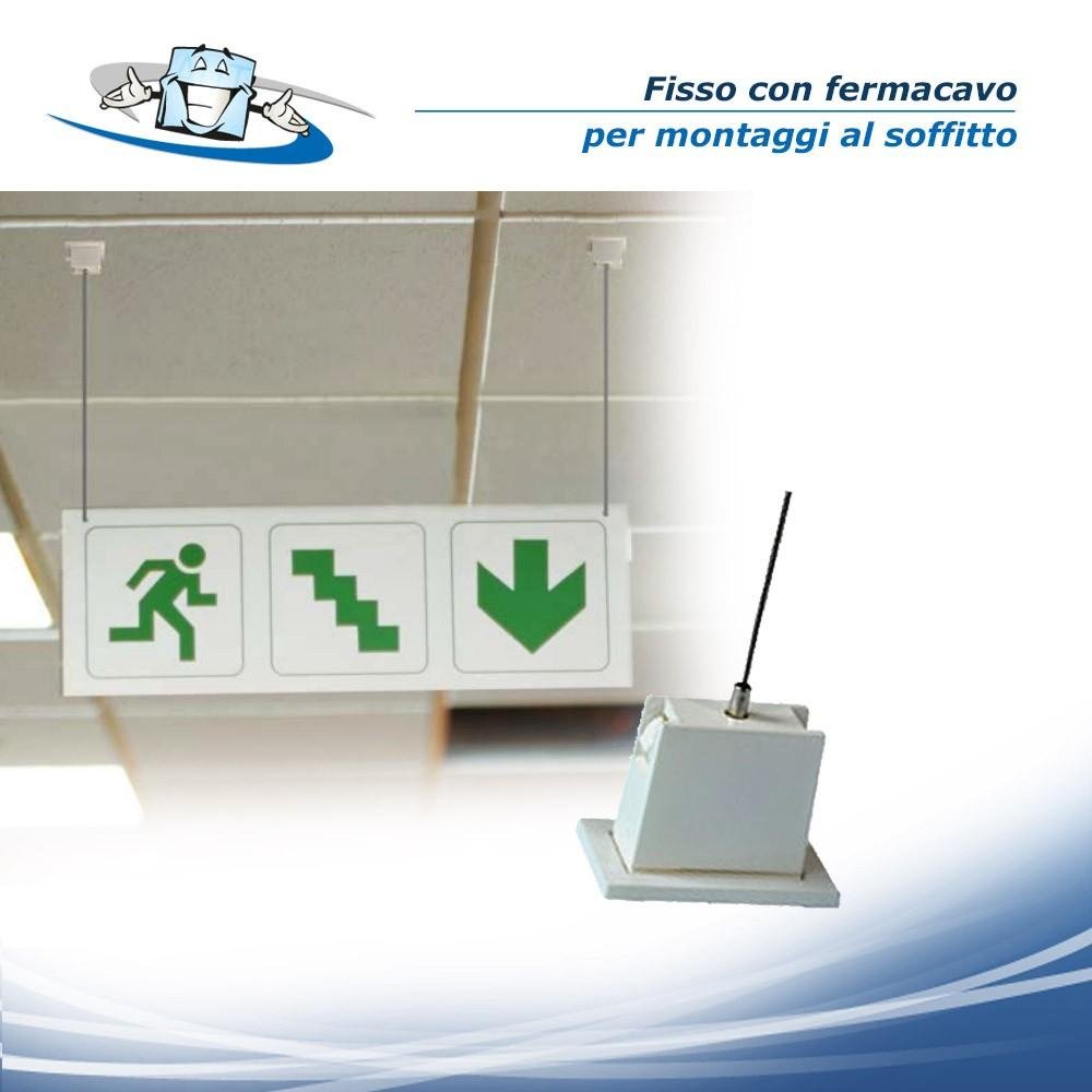 Fisso con - Fermacavo per montaggi a soffitto