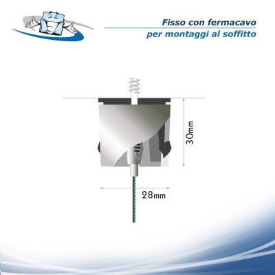 Fisso con - Fermacavo per montaggi a soffitto