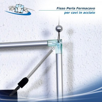 Fisso Perla - Fermacavo per cavi in acciaio