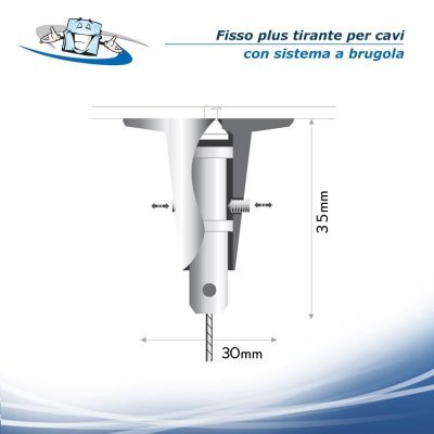 Fisso Plus - Tirante per cavi, distanziali a soffitto con sistema a brugola