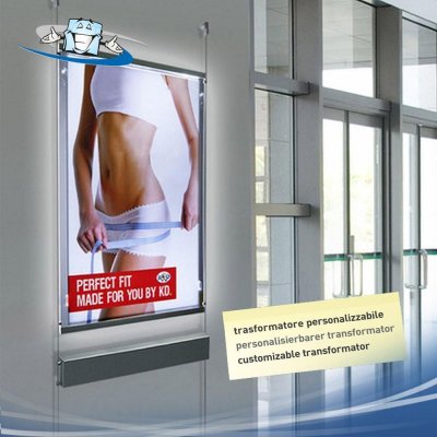 Fly shine panel light - Espositori luminosi a LED porta informazioni e tasche monofacciali personalizzabile con loghi e slogan