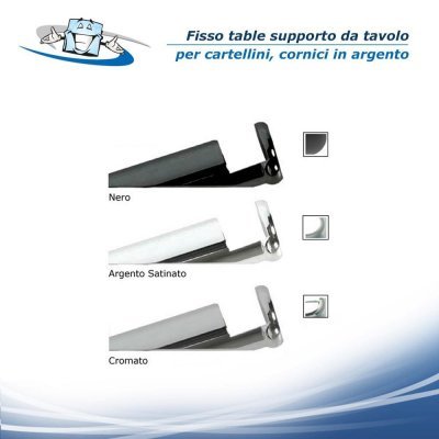 Fisso table - Supporto per cartellini di informazione, segnaposto, cornici in vetro e in legno