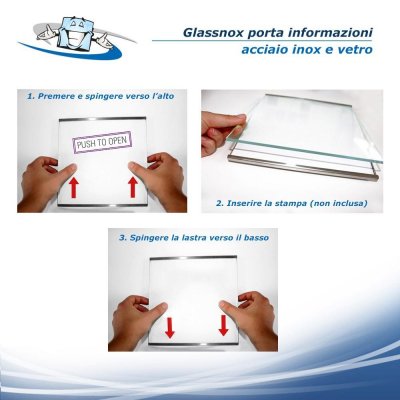 Glassnox - Pannello porta informazioni moderno in acciaio da parete