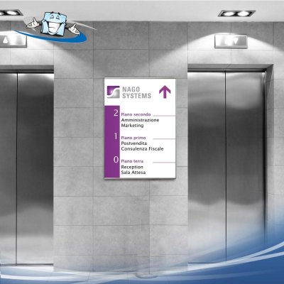 Glassnox - Pannello porta informazioni moderno in acciaio da parete