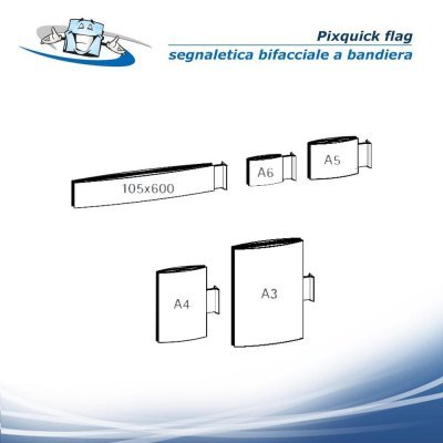 Pixquick flag - Segnaletica bifacciale a bandiera in alluminio
