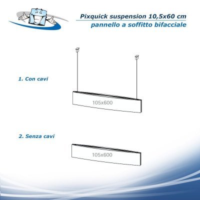 Pixquick suspension - Pannello di segnaletica a soffitto bifacciale