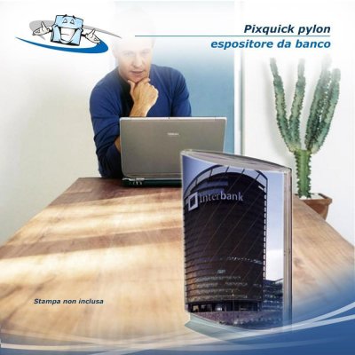 Pickquick pylon - Espositore da banco bifacciale per tavoli e listini prezzi